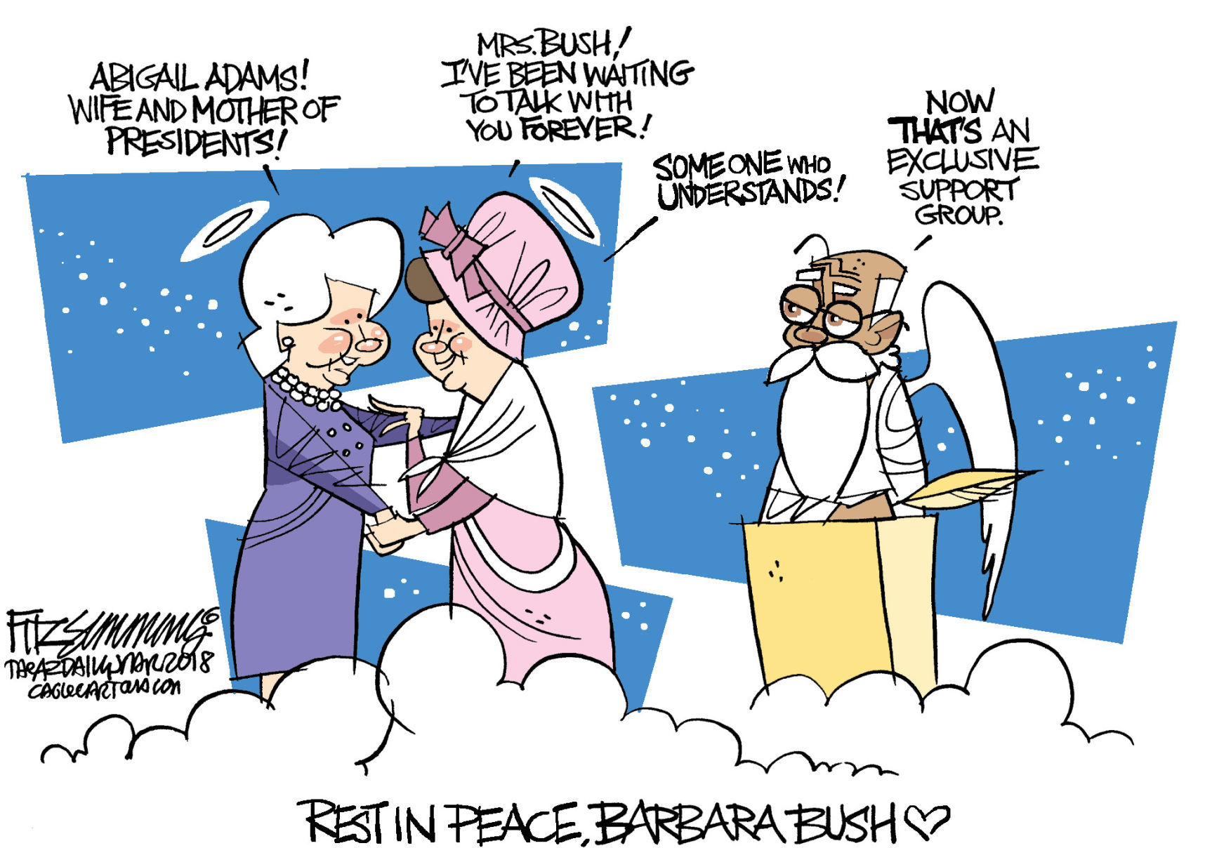 Daily Fitz Cartoon: Barbara Bush